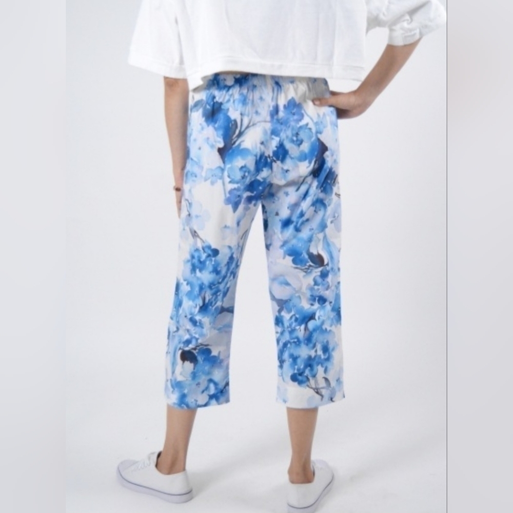 Bryn Walker Women’s Fioro Cotton Print Blue Capri pants Size Small MSRP $158 NWT - Picture 3 of 12